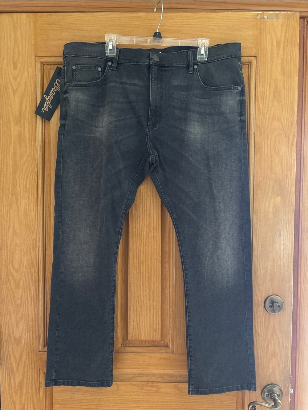 New Wrangler Straight Fit Jeans in Faded Black
